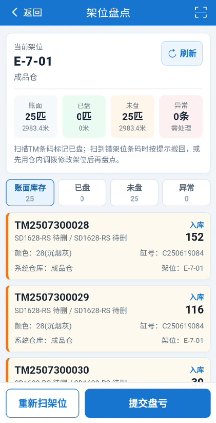 架位盘点